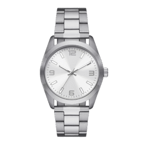 Women Silver Watch with Silver Dial and 3-Link Bracelet