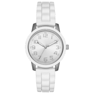 Women's Silver Case Wristwatch White Bezel